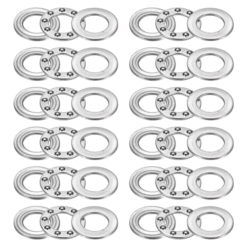 Image of sourcing map 12Pcs F8-14M Thrust Ball Bearings, 8mm Bore 14mm OD 4mm Thick Single Row Roller, 304 Stainless Steel Axial Ball Bearing with Washers for Wind Spinners Rotating Displays Slicers DIY