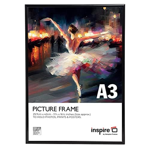 Image of Inspire By Hampton ALUMINIUM A3 (30x42cm) Black Poster Certificate Frame Acrylic (Non-Glass) IBHPAAFA3BBLKX-PK1