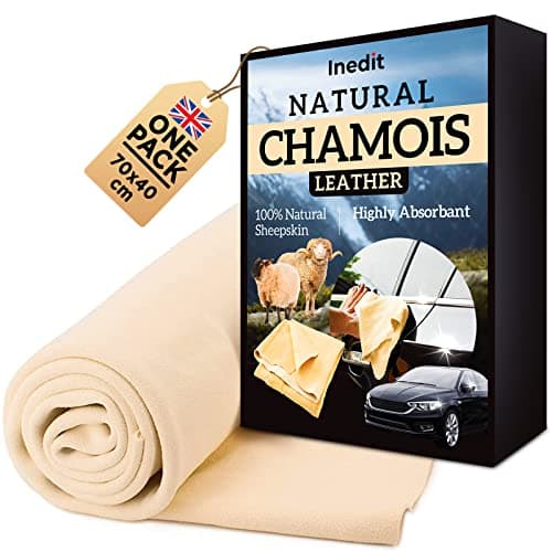 Image of NEDIT Chamois Leathers For Cars - Shammy Leather Cloth - XL 2800 cm² (70x40cm) Professionnal Natural - Ultra Absorbent Sheep Skin - For Cars And Every Surfaces