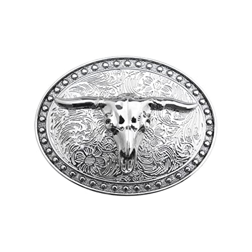 Image of ECSiNG Longhorn Belt Buckle Western Belt Buckle Men's Fashion Cool Retro Western Cowboy Belt Buckles for Men and Youth Fit for 3.8-4cm Width Belt
