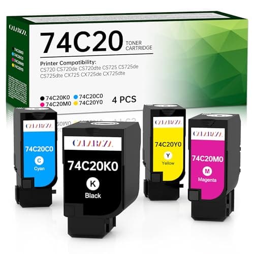 Image of CS720 Toner Cartridge Compatible for Lexmark CS720 Toner for Lexmark CS725dte CS725 CS720 CS720de CS725de CS725dte CX725 CX725dte Printer (4 Pack: Black Cyan Magenta Yellow), 4*3000 Pages