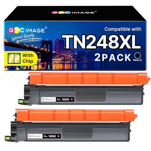 Image of GPC Image TN248XL Black Toner Cartridges, Compatible with Brother TN248BK Toner, for Brother DCP-L3560CDW MFC-L3760CDW DCP-L3520CDWE DCP-L3520CDW MFC-L8390CDW MFC-L3740CDWE MFC-L3740CDW (2 Packs)