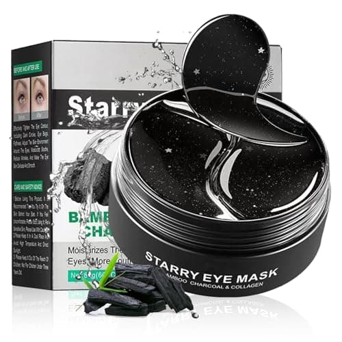 Image of 60 Pcs Charcoal Eye Patches, Collagen Undereye Pads for Dark Circles, Eye Bags, Puffiness, Wrinkles & Fine Lines, Under Eye Cooling Masks, Hydrating & Soothing, Anti-Aging Skincare for Men & Women