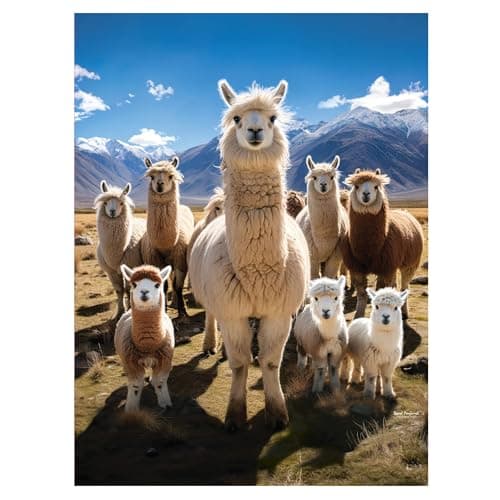Image of 3D LiveLife Lenticular Pictures - Llamarama from Deluxebase. A3 Unframed Deep 3D Effect Animal Wall Art for Living Room, Bedroom or Kitchen. Unique Llama Print Poster for Home Decor.