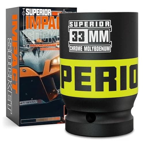 Image of KIRXST 1 Inch Drive Deep Impact Socket 33mm Metric Jumbo Socket, Axle Nut Sockets for Car Wheel Hub Nuts, Trucks, Large Construction Machinery and Equipment