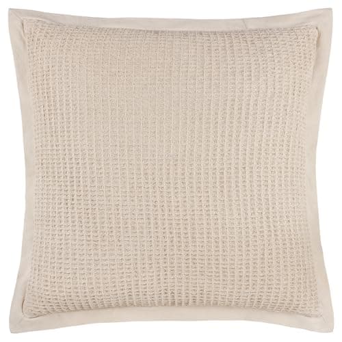 Image of furn. Yard Canopy Waffle Weave Cushion Cover – Chunky Cotton Waffle Oxford Border (Natural – 65x65cm, Pack of 1)