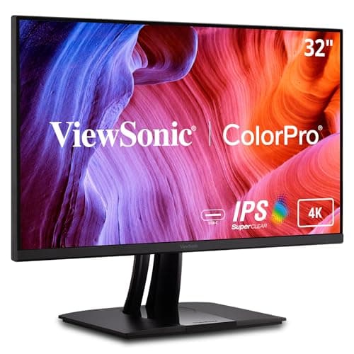 Image of ViewSonic VP3256-4K 32-inch Premium IPS 4K Ergonomic Monitor, Ultra-Thin Bezels, Colour Accuracy, Pantone Validated, HDMI, DisplayPort, USB Type-C, Professional Graphic Design, Photo & Video Editing