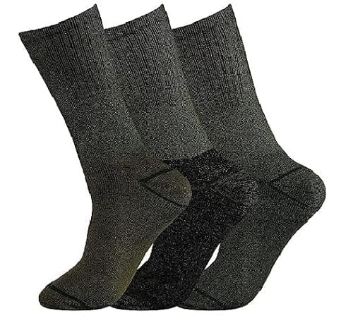 Image of COSHAL® 3 Chunky Mens Socks Military Army Combat Patrol Thermal Sock Hiking Walking Hunting Boots Work warm Thick Size UK 6-11 Green (Khaki)