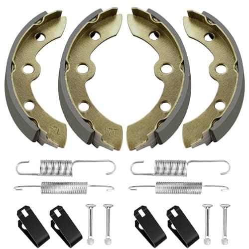Image of LEAPGOMAX Club Car Brake Shoes and Spring Kit for DS G&E 1995-up (Automatic Adjust)& Precedent 1018232-01 Golf Cart Replacement Brake Shoe Pads (2 Short & 2 Long)