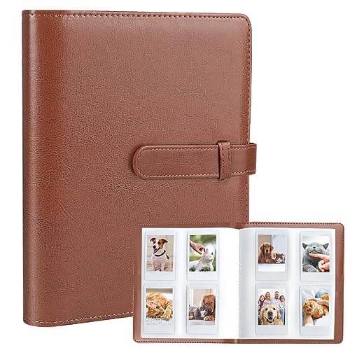 Image of 128 Pockets Photo Album for Fujifilm Instax Mini 11 12 9 8+ 8 7S Instant Camera (Brown)