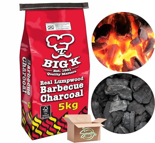 Image of Big K Lumpwood Charcoal 10KG | Authentic Barbecue Taste | Ideal For Outdoor Barbeque Grill or Camping BBQs | Sucasa