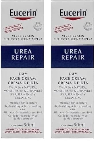 Image of Eucerin Dry Skin Urea Repair Day Face Cream 5% Urea 50ml (Pack of 2)