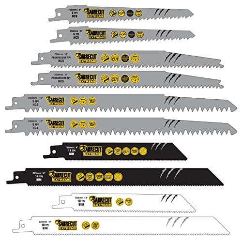 Image of 10 x SabreCut SCRSK10A Mixed S644D S922BF S922HF S1122HF S1122BF S1531L S2345X Fast Wood and Metal Cutting Reciprocating Sabre Saw Blades