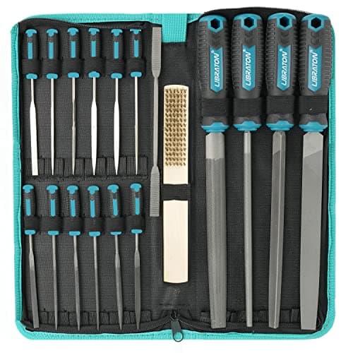 Image of Libraton Metal File Set, Metal Files 31PCs, Metal Files for Steel, 12 Needle Files with Case, Riffler File, 12 Sandpapers, Steel Brush, File Sets for Wood and Metal, for Metalworking & Woodworking
