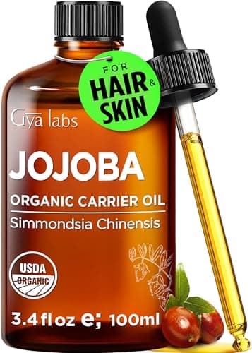 Image of Gya Labs Organic Jojoba Carrier Oil for Skin - 100% Pure Natural Jojoba Oil Organic Unrefined - Jojoba Oil for Hair, Body, Ear Stretch, Nails, Makeup Remover & Facial Moisturizer (100ml)