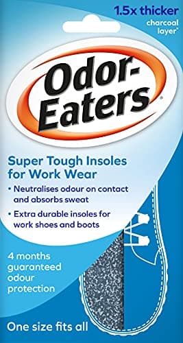 Image of Odor-Eaters Supertuff, Odour-Destroying, Heavy Duty Insoles, for Work Wear, Pack of 6