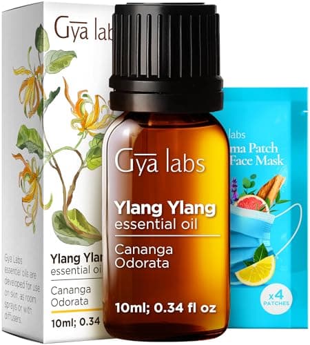 Image of Gya Labs Ylang-Ylang Essential Oil for Skin - 100% Pure Natural Ylang Ylang Oil for Diffuser, Hair Health, Face, Aromatherapy & Candle Making Scent (10ml)