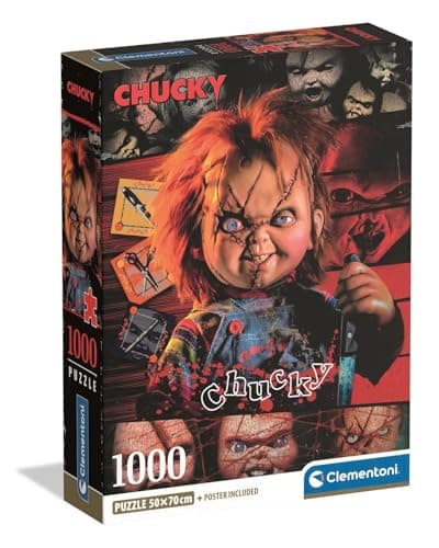 Image of Clementoni Jigsaw Puzzle 1000 pieces, Chucky Horror Movies, Puzzle for Adults, 37099, Made in Italy