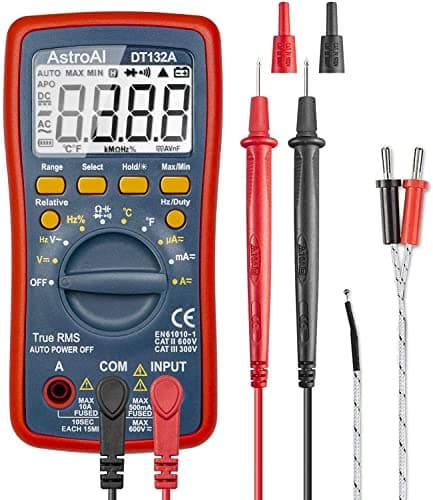 Image of AstroAI Digital Multimeter 4000 Counts, Auto-Ranging Voltmeter – Measures Voltage, Current, Resistance, Frequency, Temperature and Duty-Cycel – CAT III 600V, Backlit LCD, Data Hold