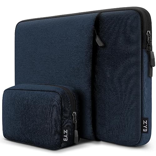 Image of ZYB 15.6 Inch Laptop Notebook Sleeve Protective Case with Accessory Bag,Shockproof Waterproof Laptop Case 15.6 Inch for 15'' Lenovo ThinkPad IdeaPad Acer ASUS HP Dell Chromebook Mac Pro 16,Blue
