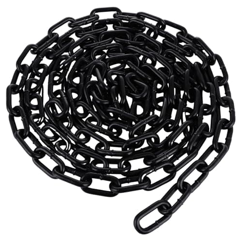 Image of YAYODS 4 Metres Heavy Duty Chain, 8MM Black Carbon Steel Chain Link, Galvanized Steel Welded Chain Lift for for Hanging Plants, Fence Gate, Garage Doors, Swing Chain, Bicycle Security Lock