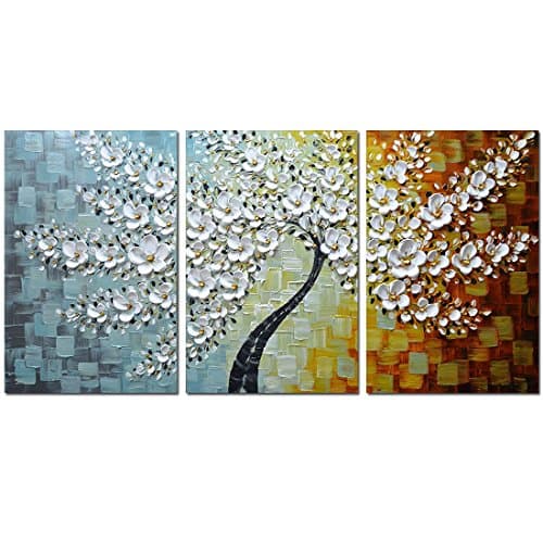 Image of V-inspire Paintings, 24x36Inchx3 Paintings Oil Hand Painting 3D Hand-Painted On Canvas Abstract Artwork Art Wood Inside Framed Hanging Wall Decoration Abstract Painting