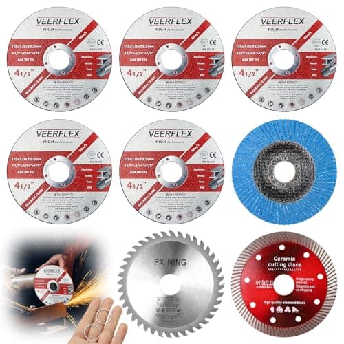 Image of Cutting Discs 115mm 8 Pcs, Angle Grinder Discs, Metal Cutting Discs for Angle Grinder, Cut Off Wheel for Stone, Wood, Tile, Ceramic, Grinding, 22.23mm Bore