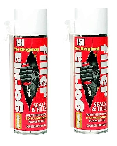 Image of FERRIS | The Original Gorilla Filler [2 x 500ml] Weatherproof Expanding Foam Filler | Securely Seals & Fills, Squeezes into Gaps | Suitable for Filling, Sealing Gaps & Cavities