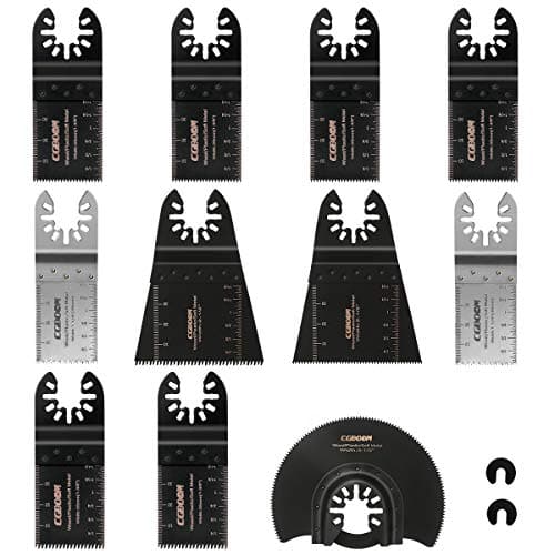 Image of 13 pcs Oscillating Saw Blades Set Universal Wood and Metal Multi Tool Blades Quick Release Multitool Accessories Compatible with Bosch Fein Craftsman Dremel Ridgid Ryobi Makita Milwaukee