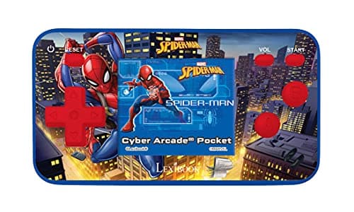 Image of Lexibook, Spider-Man, Cyber Arcade Pocket, Portable Gaming Console, 150 Games, 1.8" LCD screen, Battery Operated, Blue/red, JL1895SP