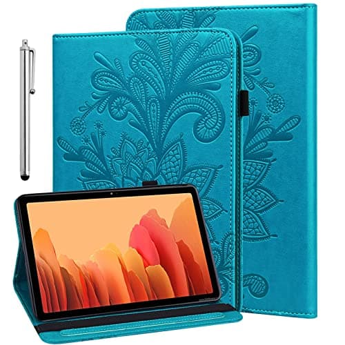 Image of GLANDOTU Nokia T20 Tablet (2021 Release, ModelTA-1392 TA-1394 TA-1397) 10.4 inch case,Lightweight Folio Flip Wallet PU Leather Tablet Cover for Nokia T20 case +Stylus pen【Blue】