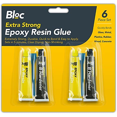 Image of White Hinge Limited 2Pc Epoxy Resin Super Glue & Hardener Quick 5 Minute Dry Extra Strong Hold Glass, Ceramic, Tile, Metal, Plastic Etc Adhesive