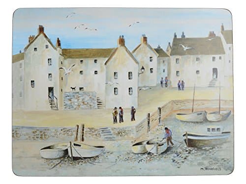 Image of Creative Tops “Cornish Harbour” 4-Piece Set of Cork Backed Placemats, 30 x 22.8 cm (12" x 9")