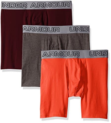 Image of Under Armour Men's Charged Cotton Stretch 6" Boxerjock-3-pack Underwear, Radio Red, L