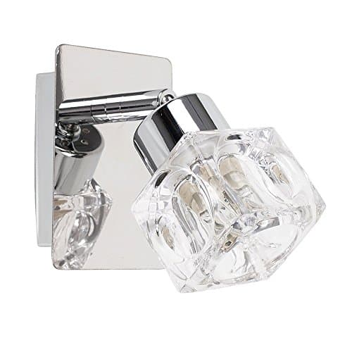 Image of MiniSun | Modern Silver Chrome and Glass Ice Cube Wall Light | Home Décor, Bedside & Desk Lamp | Mains Wired