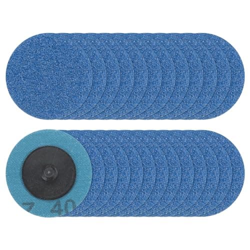 Image of sourcing map 25pcs Quick Change Sanding Discs 2" 40 Grit R-Type Roll Lock Zirconia Conditioning Disc Sandpaper for Die Grinder Grinding Fast Cutting, Dark Blue