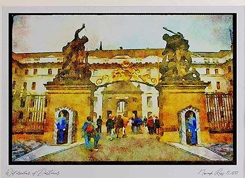 Image of Prague Praha 248033 - Guardposts Of The Castle Watercolour Picture Limited Edition A4