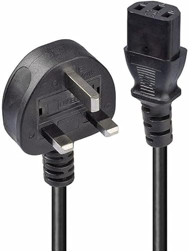 Image of ABC Products C13 Kettle PC Power Computer Power Supply Adapter IEC Cord Mains Cable Lead UK Plug for Monitor, Printer, Photocopier, Screen, TV, Treadmill, Audio, Amps etc 1.8M Long