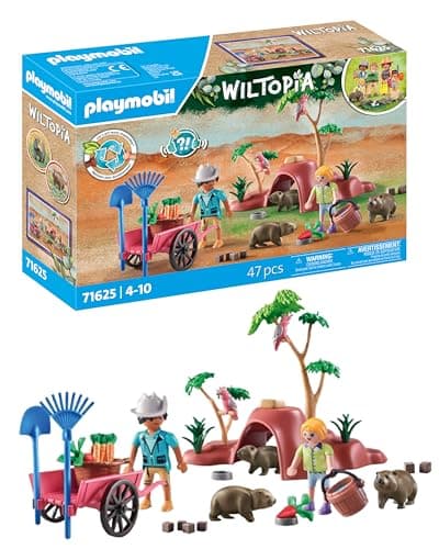 Image of Playmobil 71625 Wiltopia: Wombat Shelter, Adventure in the Australian Outback, made from over 80% recycled and bio-based material, detailed play sets suitable for children ages 4+