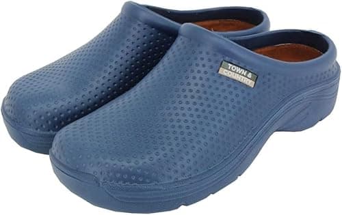 Image of Town & Country Clogs Mens/Womens Ladies/Gents Navy Blue Gardening Super Soft Clogs/Cloggies Lightweight, Cushioned. Size 8 UK