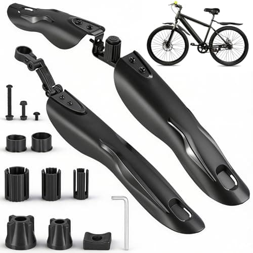 Image of Hejo Bike Mudguards Set, Mountain Bike Mudguards Universal Widen, Adjustable Bicycle Mud Guards for 24-27.5 inch Mountain Bikes, Front and Rear Fenders for Mountain Road Bicycles