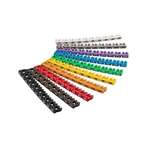 Image of Goobay 72514 Digits 0–9 Cable Marker Clip for Cable Diameters up to 4mm, Pack of 100