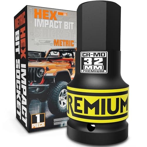 Image of KIRXST 1" Drive Impact Hex Bit Socket, H32 (32 mm) Allen Key Socket, Premium CR-MO Steel Bits, for Car Maintenance