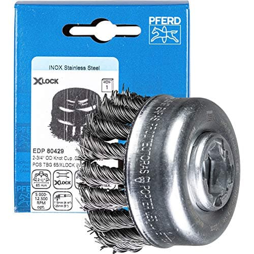 Image of PFERD 43305026 Cup Brush, Diameter 65 mm, Braided 0.50 mm Steel Wire, X-Lock Attachment, for Quick and Comfortable Tool Change