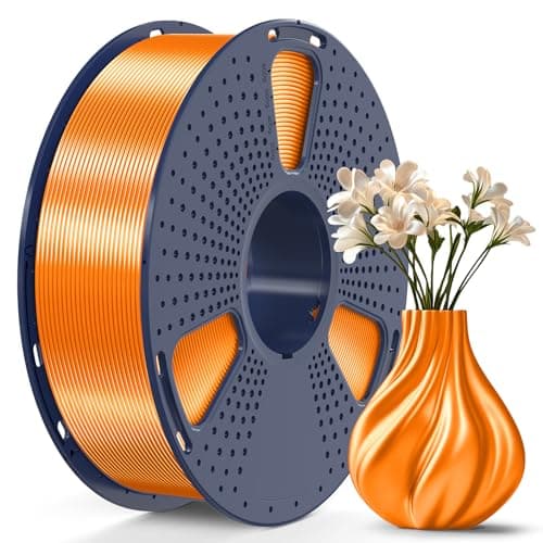 Image of SUNLU Silk PLA+ Filament, Shiny Metallic Silk 3D Filament 1.75mm, High Strength PLA Plus 3D Printer Filament, 1KG Spool, Orange