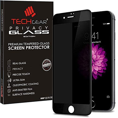 Image of TECHGEAR Anti Spy Screen Protector for iPhone 8/7 / 6 / 6s 4.7" - PRIVACY 3D GLASS Edition Genuine Tempered Glass Full Screen Protector Guard Cover for iPhone 8, iPhone 7, iPhone 6