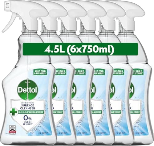 Image of Dettol Antibacterial Disinfectant Surface Cleaner, Original Fragrance, Pack of 6, 6 x 750ml, Total of 4.5L