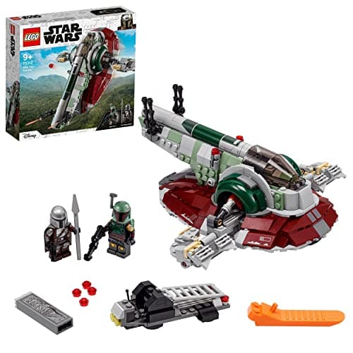 Image of LEGO Star Wars Boba Fett’s Starship 75312 Building Kit; Awesome Building Toy for Kids, Featuring Boba Fett and The Mandalorian Minifigures with Weapons, Plus a Carbonite Brick (593 Pieces)