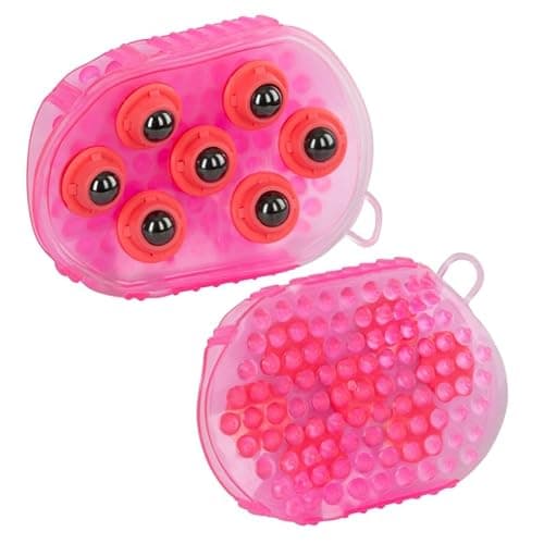 Image of Horse & Pony Grooming Mitt, Dual Sided Massage & Curry Comb Glove, Horse Hair Brush Cleaning and Massager (Pink)