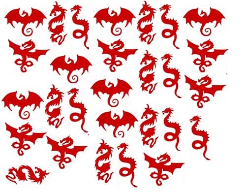 Image of Dragon Collection (Dragon Vinyl Stickers Red)